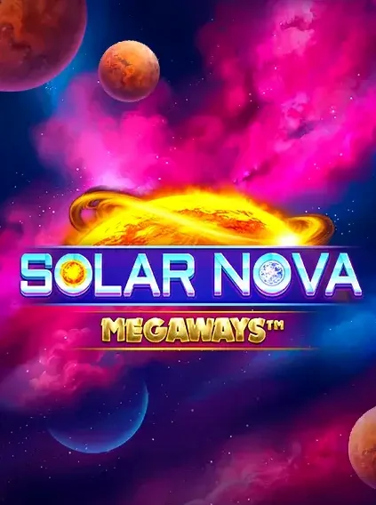 Decorative casino game artwork for Luck Leopard: Solar Nova Megaways